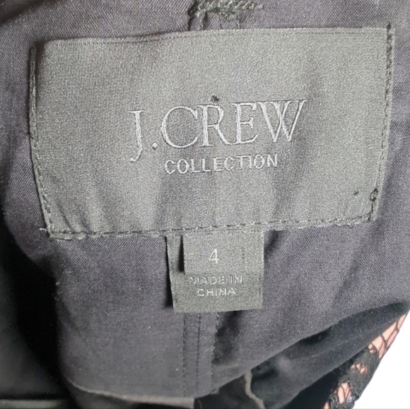 J. Crew Collection Blush And Black Sweetheart Lace Cocktail Dress Size 4 - Picture 2 of 7